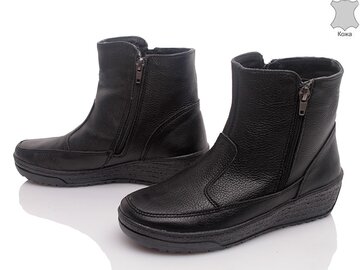 Ботинки Prime FY 17805 чорний шкіра зима